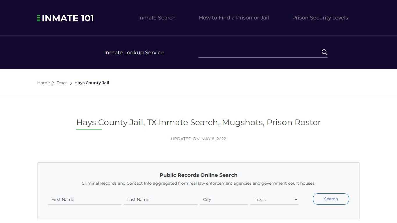Hays County Jail, TX Inmate Search, Mugshots, Prison ...